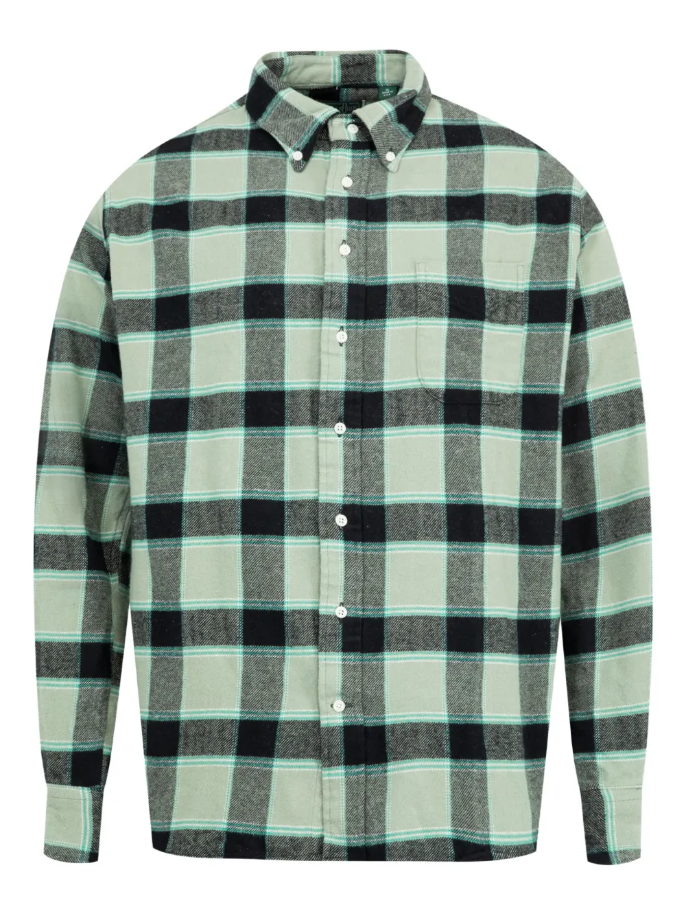 Gitman Bros madras-pattern brushed shirt | verde | Image 1