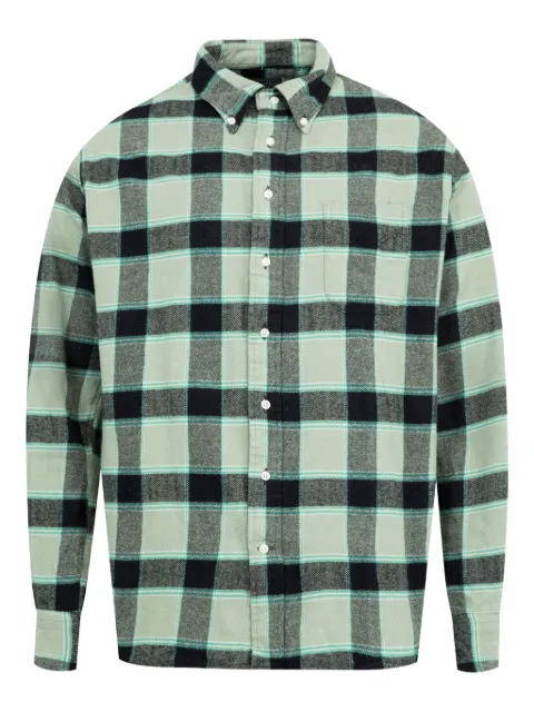 Gitman Bros madras-pattern brushed shirt