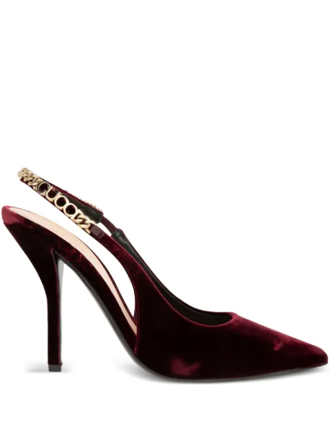 Gucci 105mm Signoria chain strap pumps