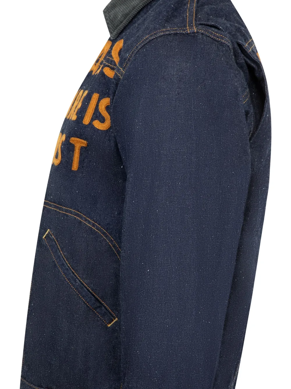 Human Made Work denim jack met rits Blauw