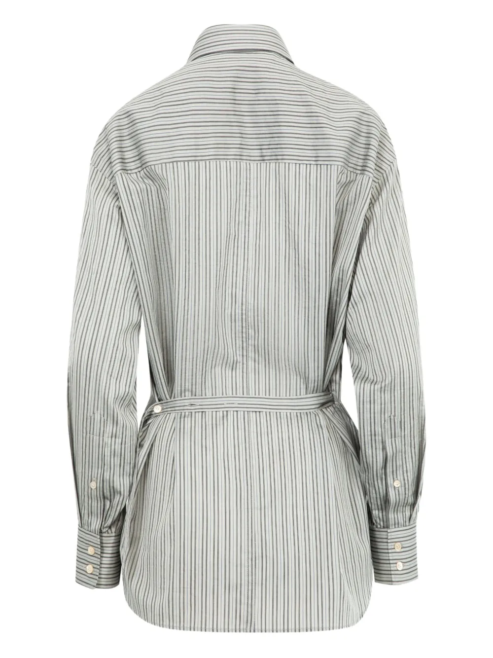 ISABEL MARANT Aurora striped belted shirt - Wit