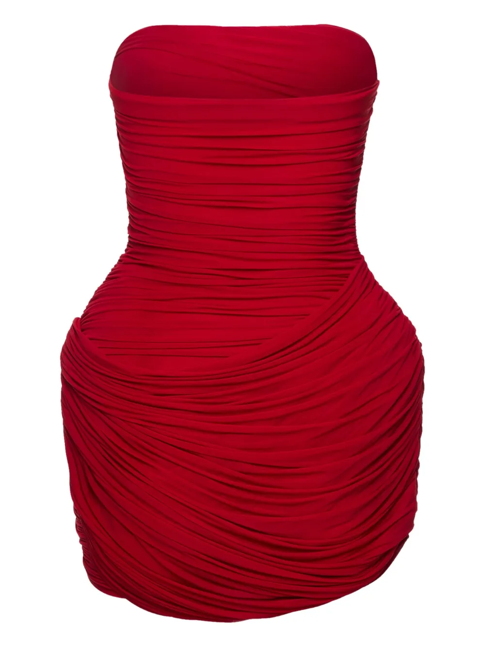 Magda Butrym Ruched Strapless Mini Dress In Red