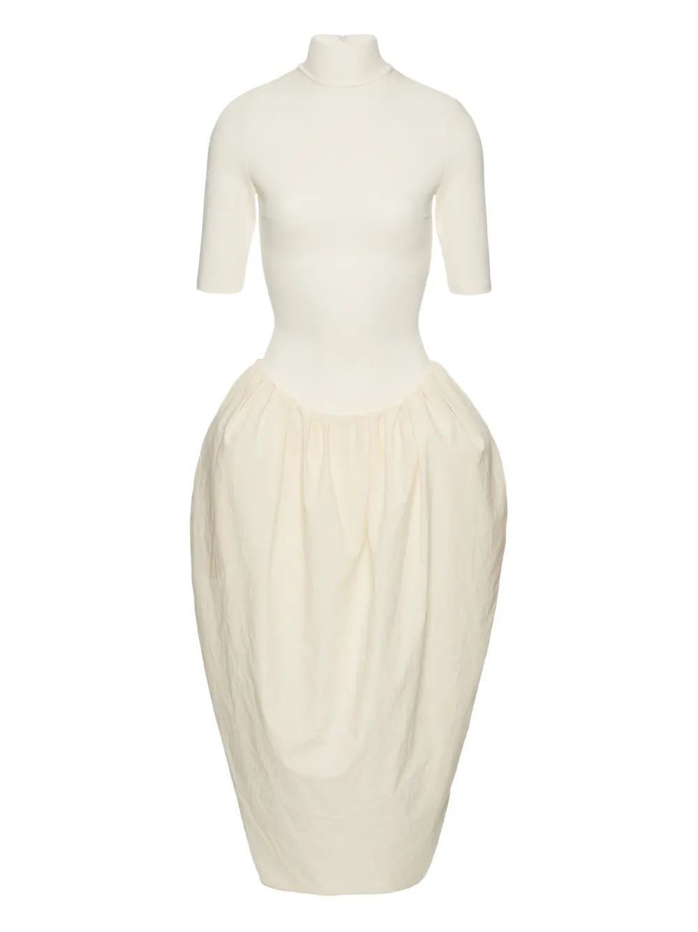 Magda Butrym High-neck Asymmetric Dress In White