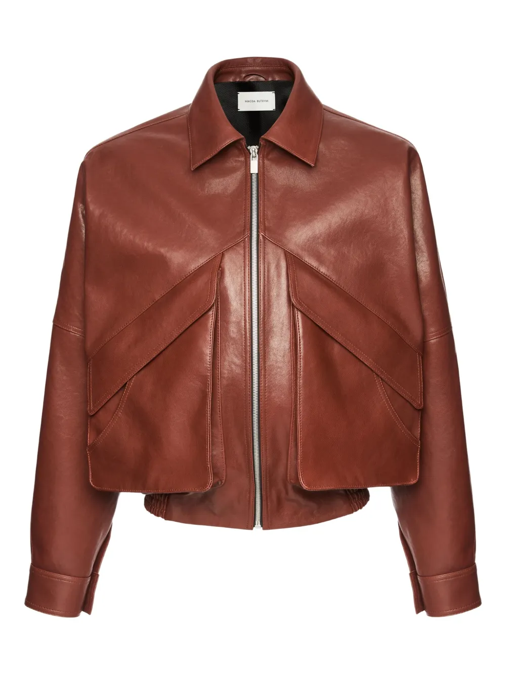 Magda Butrym zip-up leather jacket | Brown | Image 1