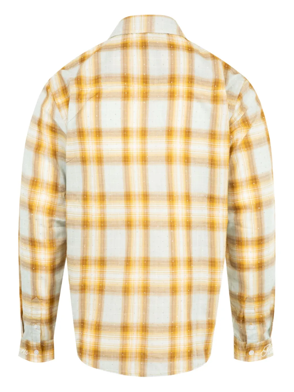 Pleasures Dizzle plaid button up shirt - Beige