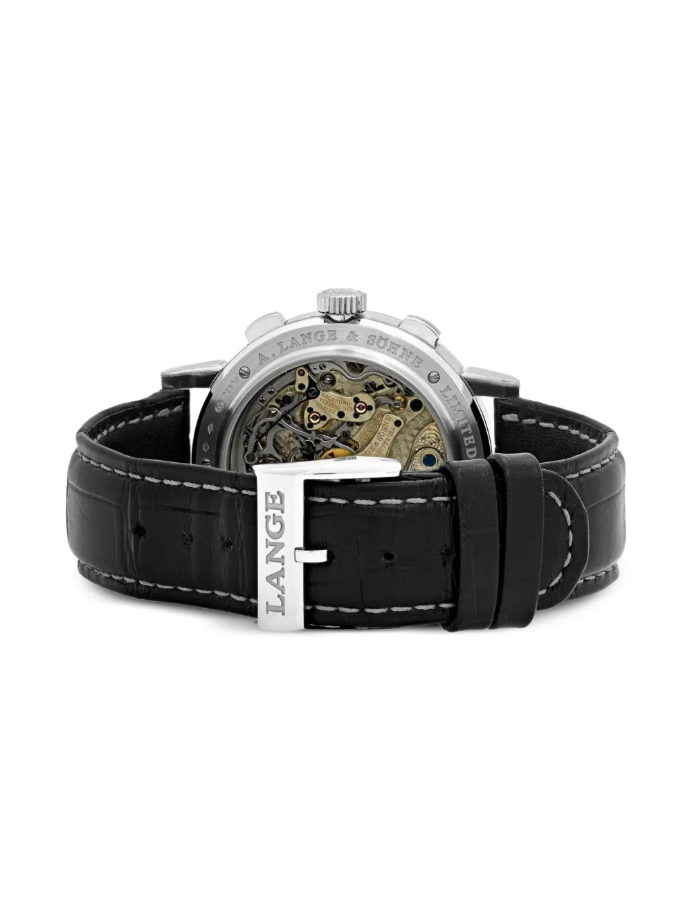 Pre-owned A. Lange & Sohne Unworn Datograph Leather-strap 41mm In Black