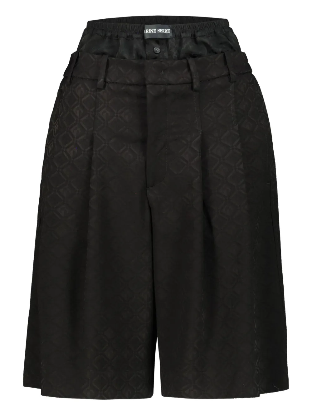 Marine Serre Moon Diamand Jacquard Shorts In Black