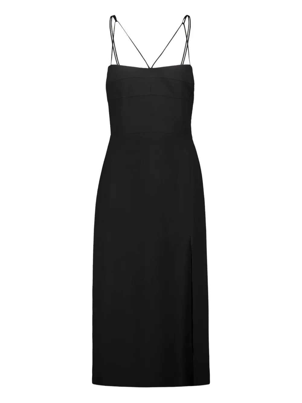 Drhope Horizontal Cuts Braided Straps Dress In Black