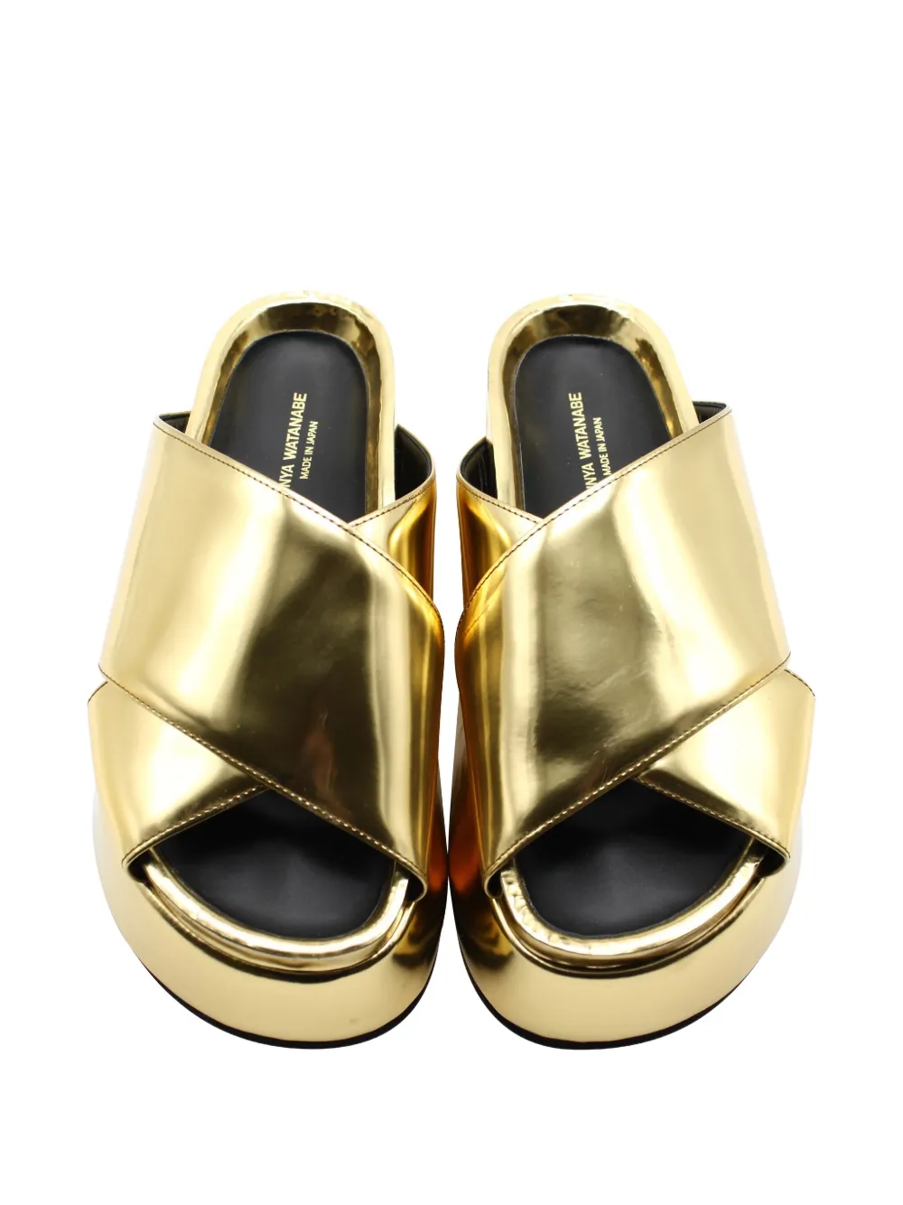 Junya Watanabe Metallic Platform Sandals In Gold