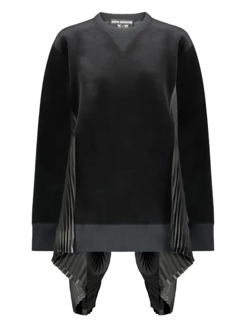 Junya Watanabe pleated velvet crewneck sweatshirt