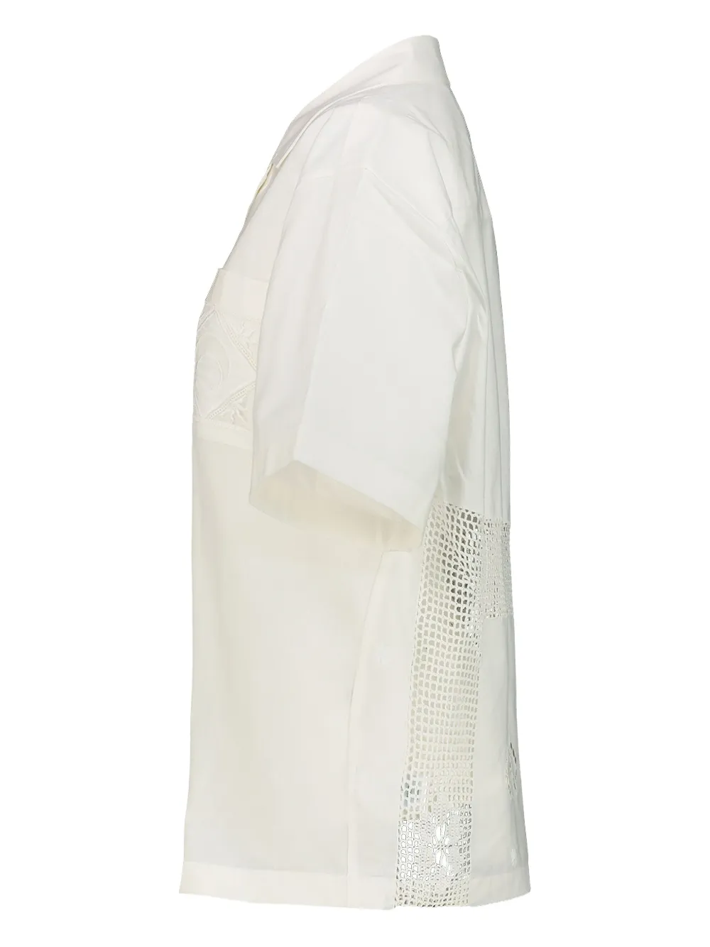 Marine Serre Shirt met geborduurde zak Wit