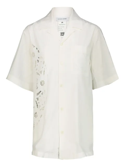 Marine Serre playera tipo polo con bolsillo bordado