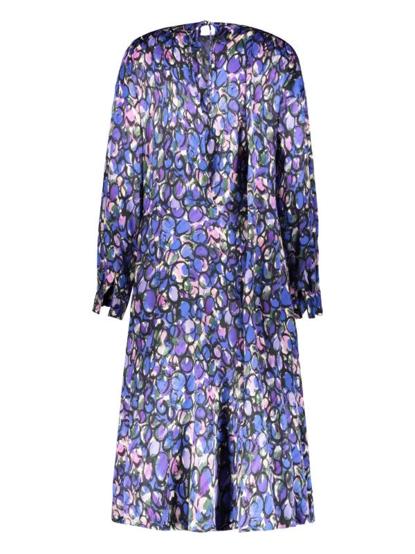 balenciaga purple dress Balenciaga Circle Pleated Floral Dress