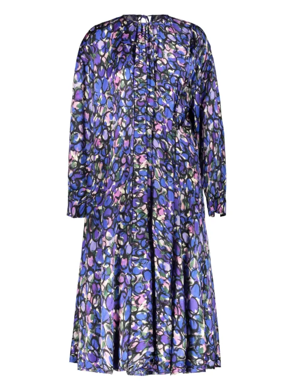 Balenciaga Jacquard Floral-print Dress in Blue
