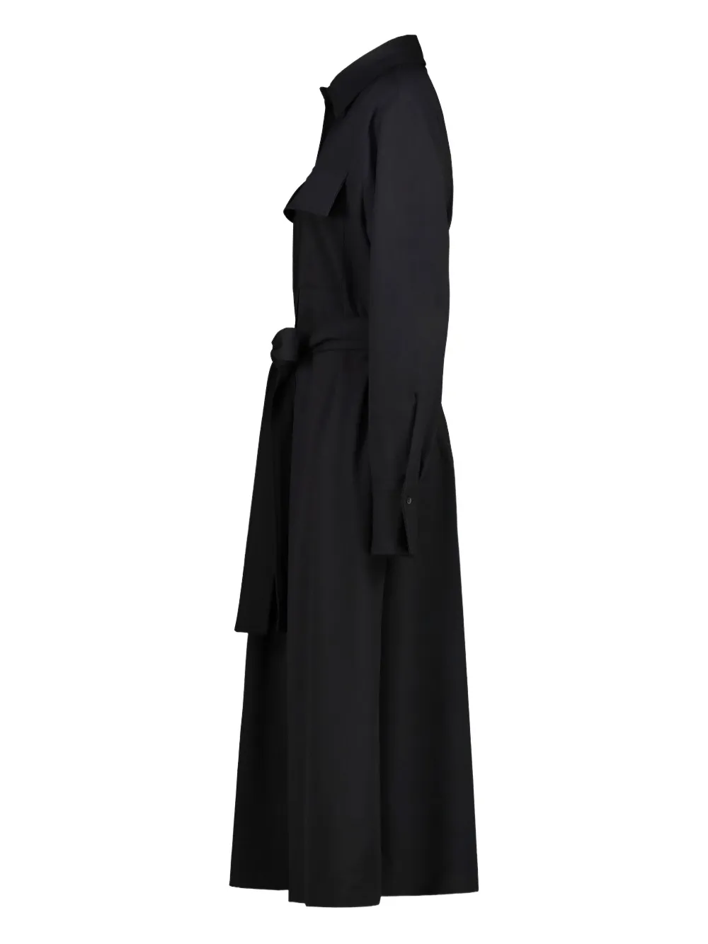 Drhope Flap-pockets Side-slits Dress In Black