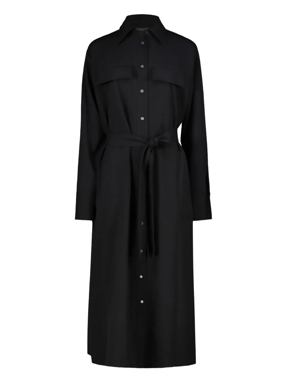 Drhope Flap-pockets Side-slits Dress In Black