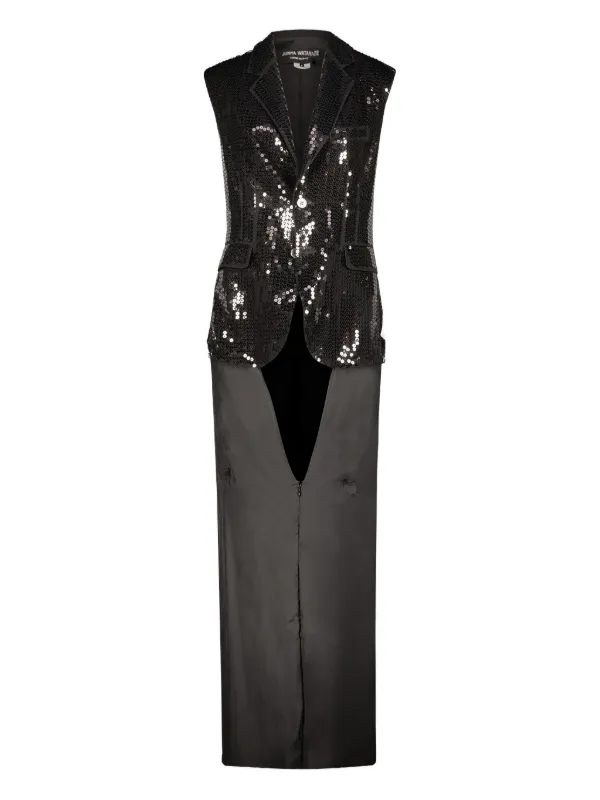 Junya Watanabe Sequinned Sleeveless Dress in Black