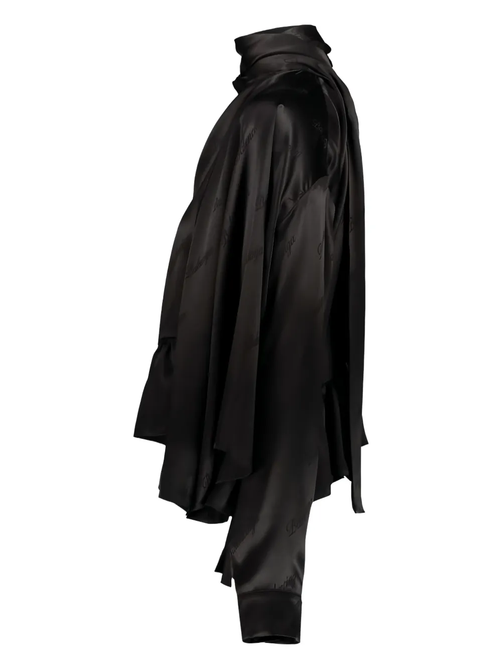 Balenciaga Zijden blouse met ruches Zwart
