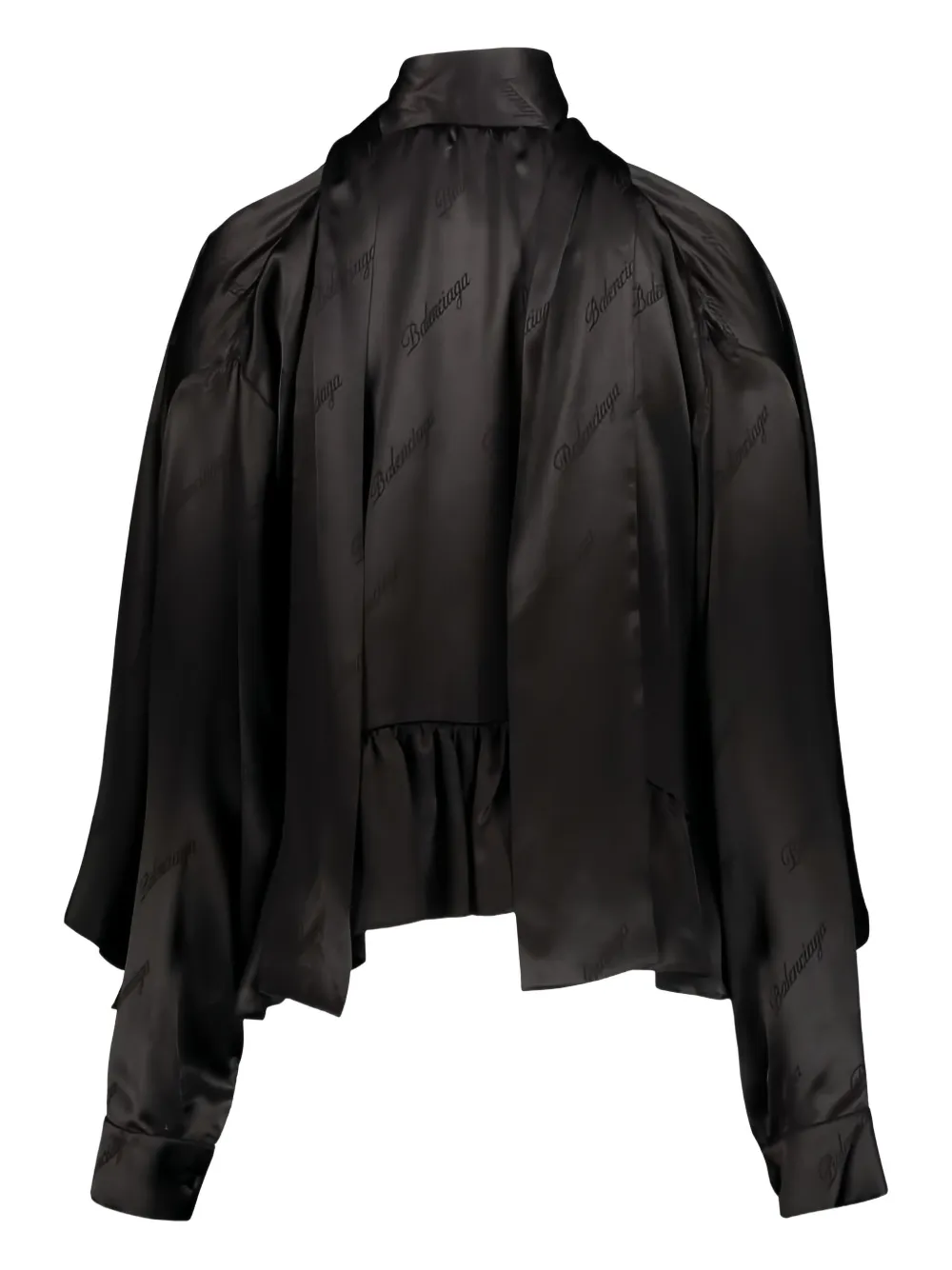 Balenciaga Zijden blouse met ruches - Zwart