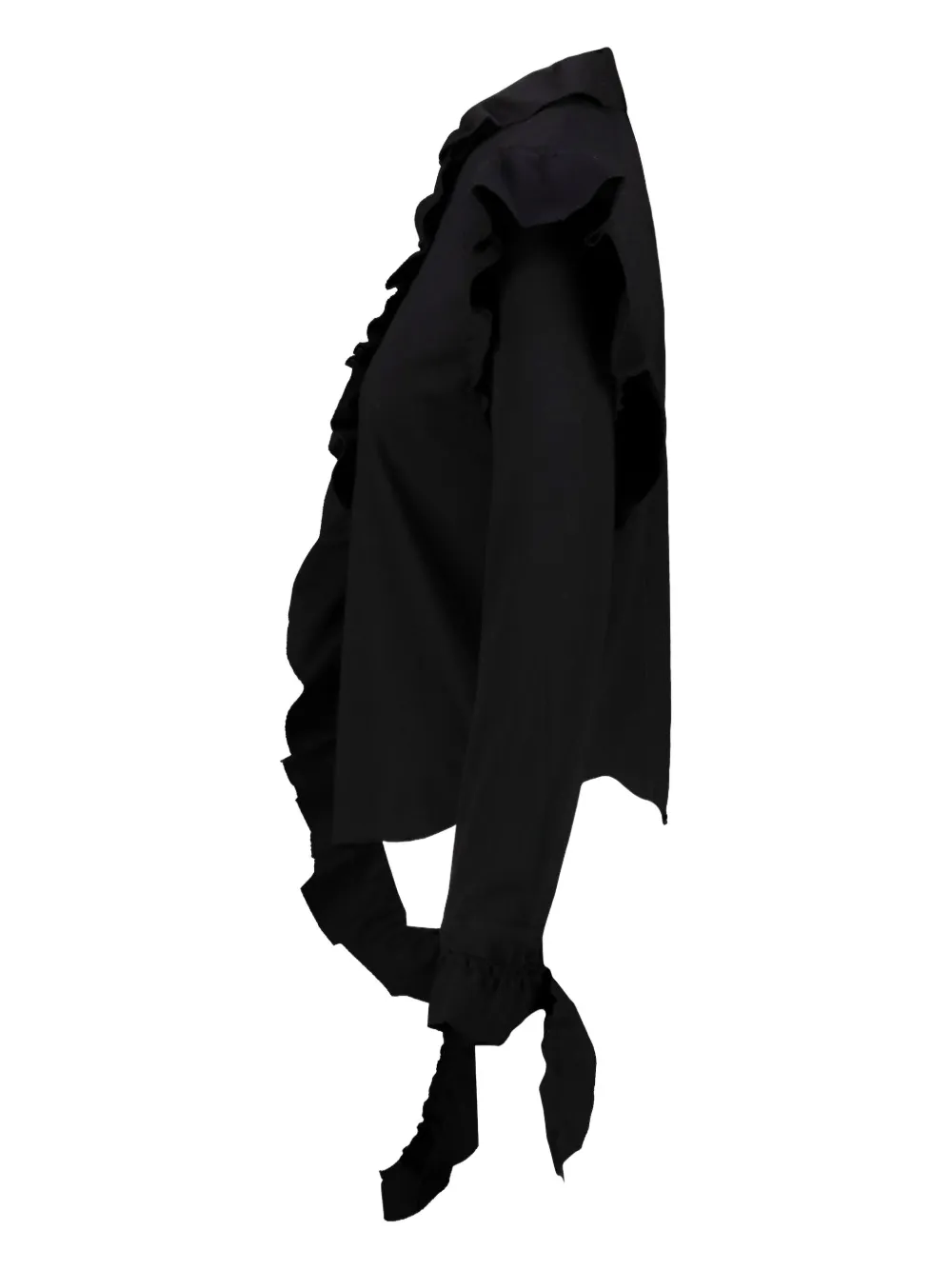 Vetements Ruffled Deconstructed Blouse In Black