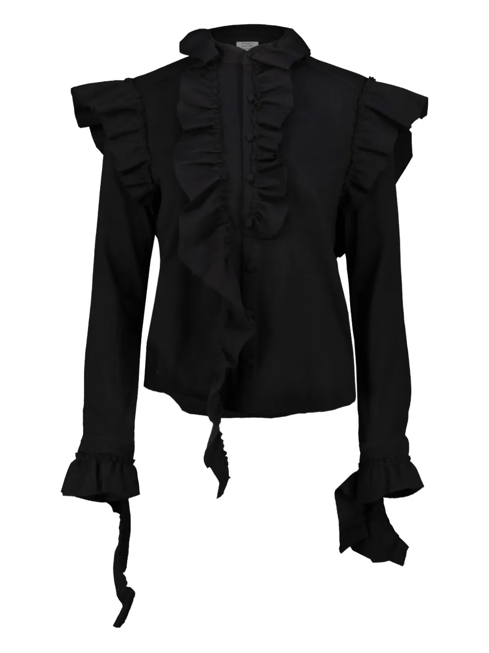 Vetements Ruffled Deconstructed Blouse In Black