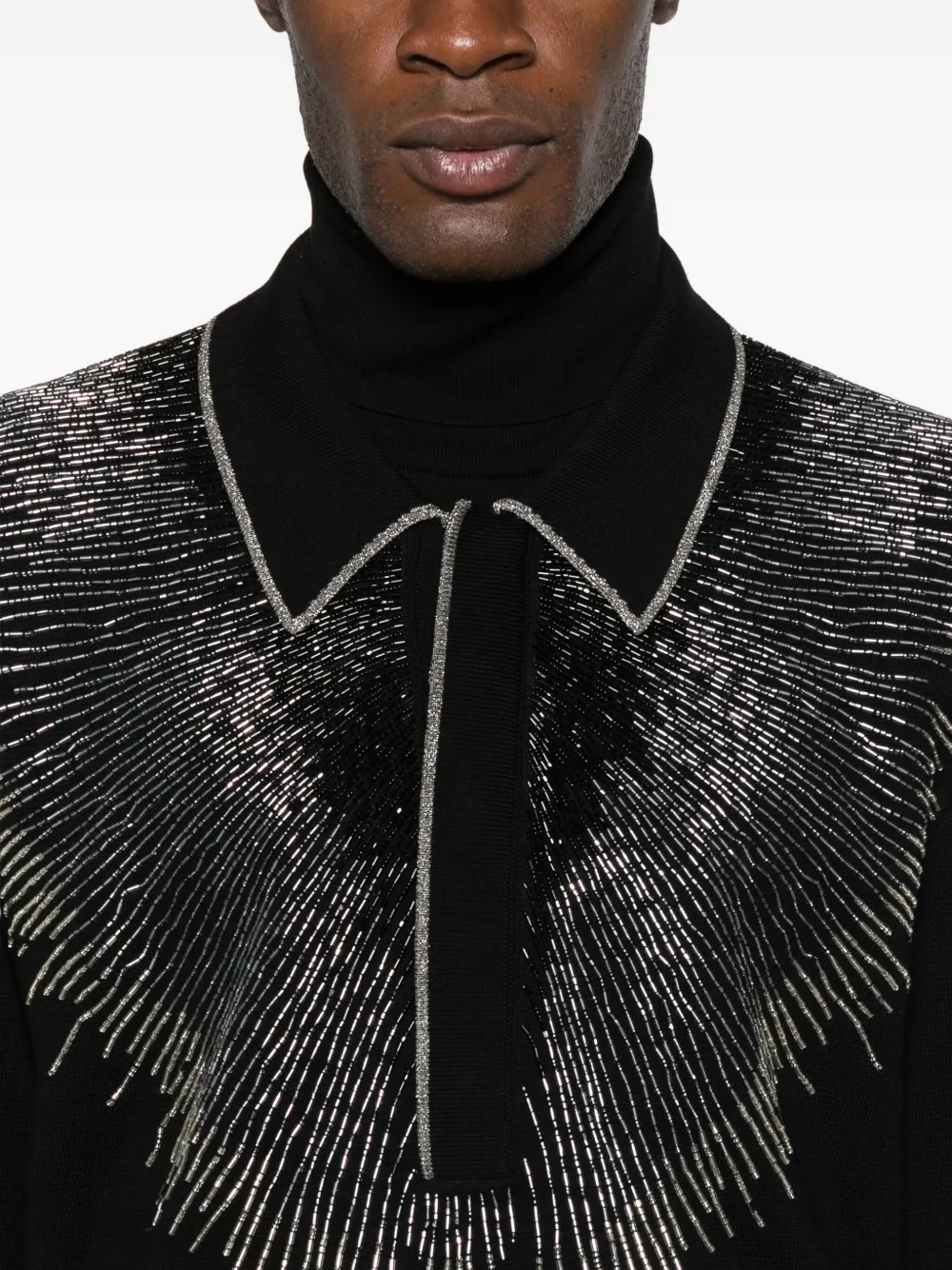 AMIRI Poloshirt met verfraaide kraag Zwart