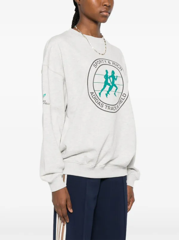 トップス  sporty&rich XL Adidas x Sporty & Rich Logo Sweatshirt | Grey | FARFETCH