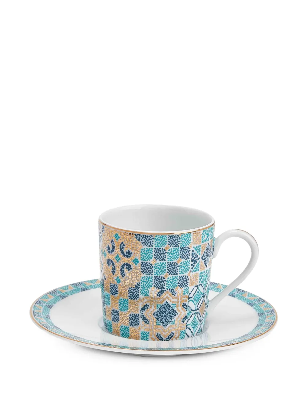 Haviland Portofino mosaic coffee cup & saucer (set of four) | Tea & Coffee | Image 2