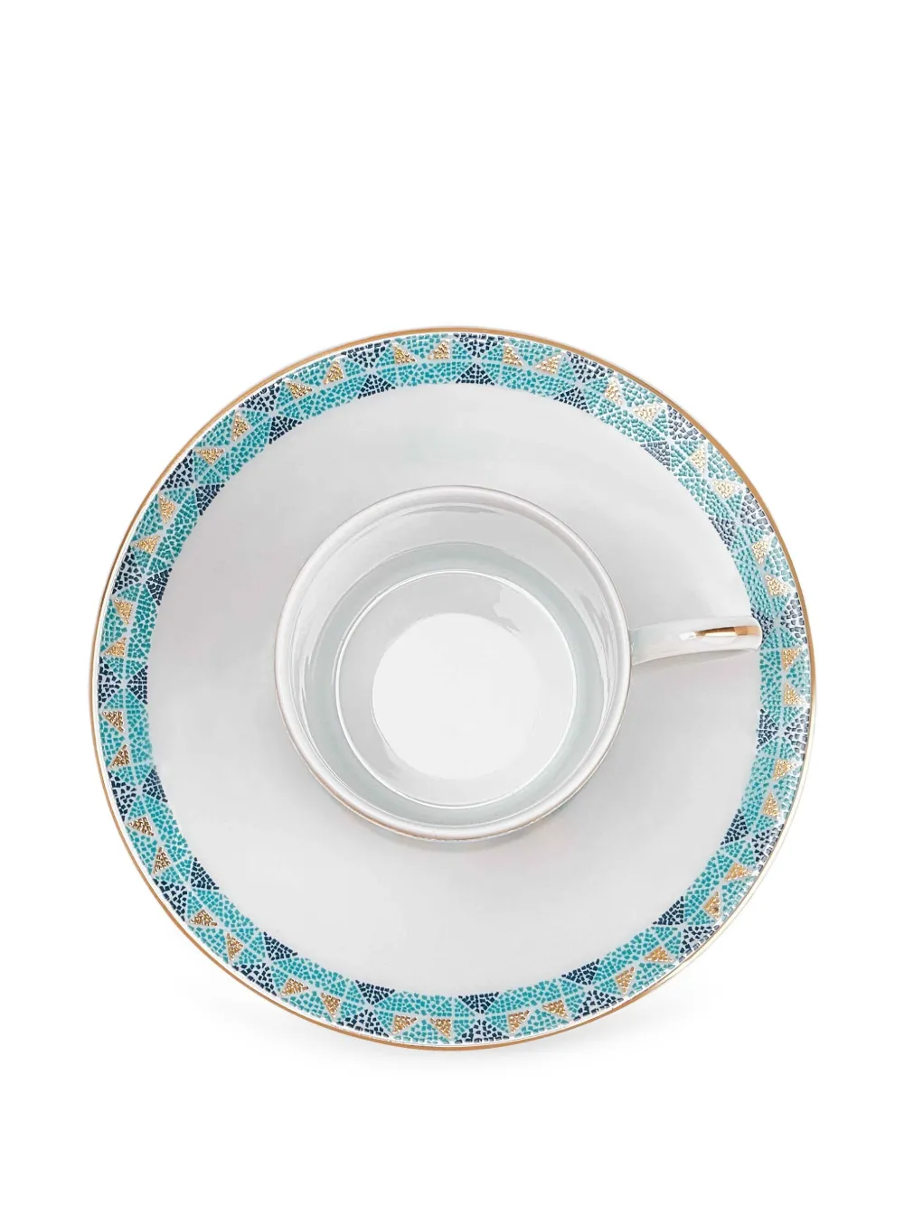 Haviland Portofino mosaic coffee cup & saucer (set of four) | White | Image 1