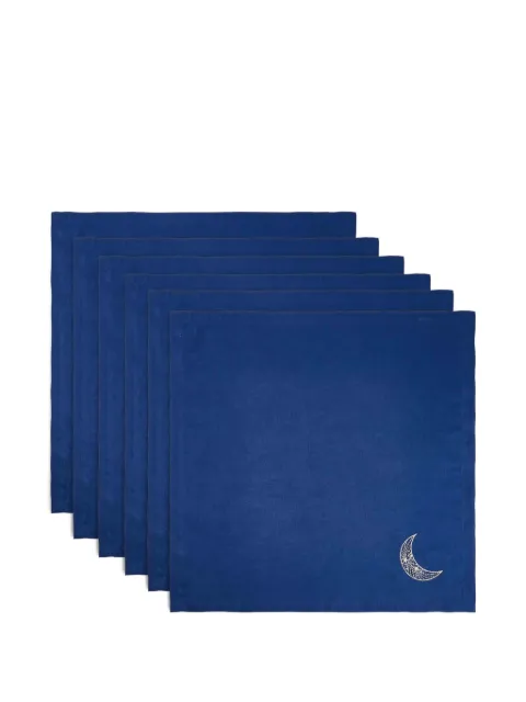 CATHERINE DENOUAL Crescent embroidered napkin (set of six)