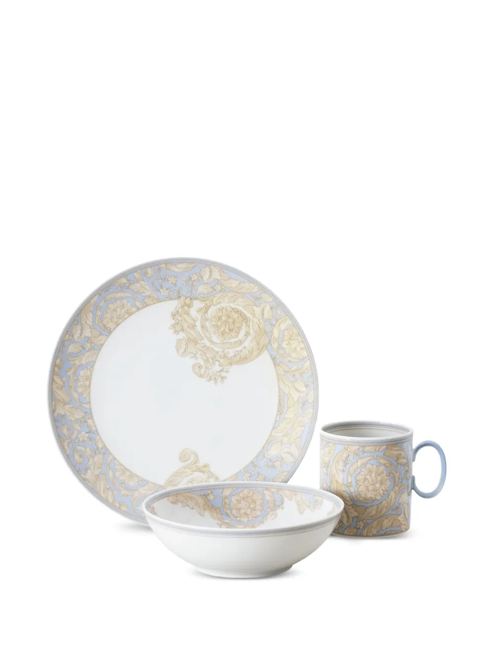 Versace Home set de tres vajillas con estampado Barocco | blanco | Image 1