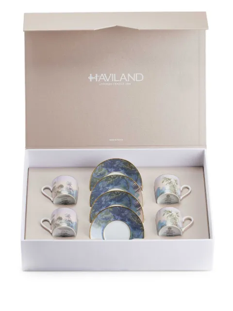 Haviland x Zuber Le Brésil coffee cup & saucer (set of four)