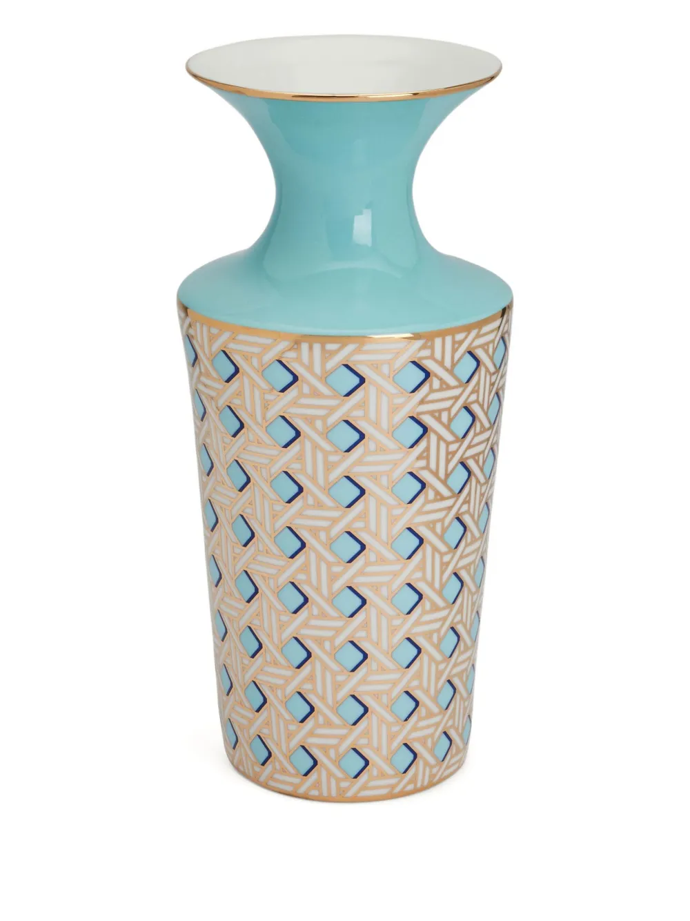 Jonathan Adler geometric-pattern vase (30cm x 11cm) | Blue | Image 1