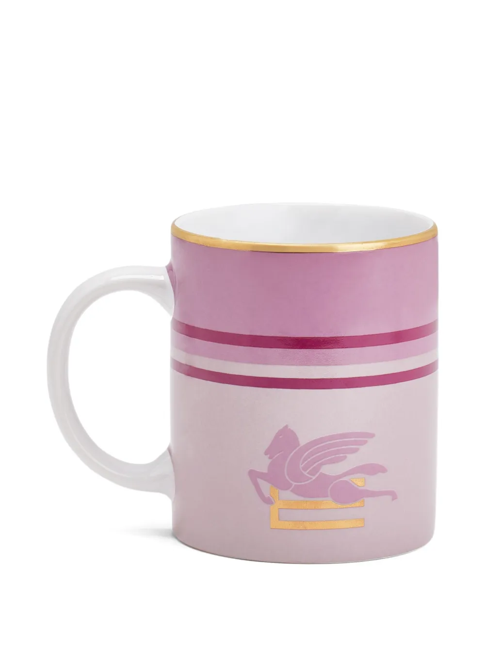 Etro Home Pegaso Striped Mug In Pink