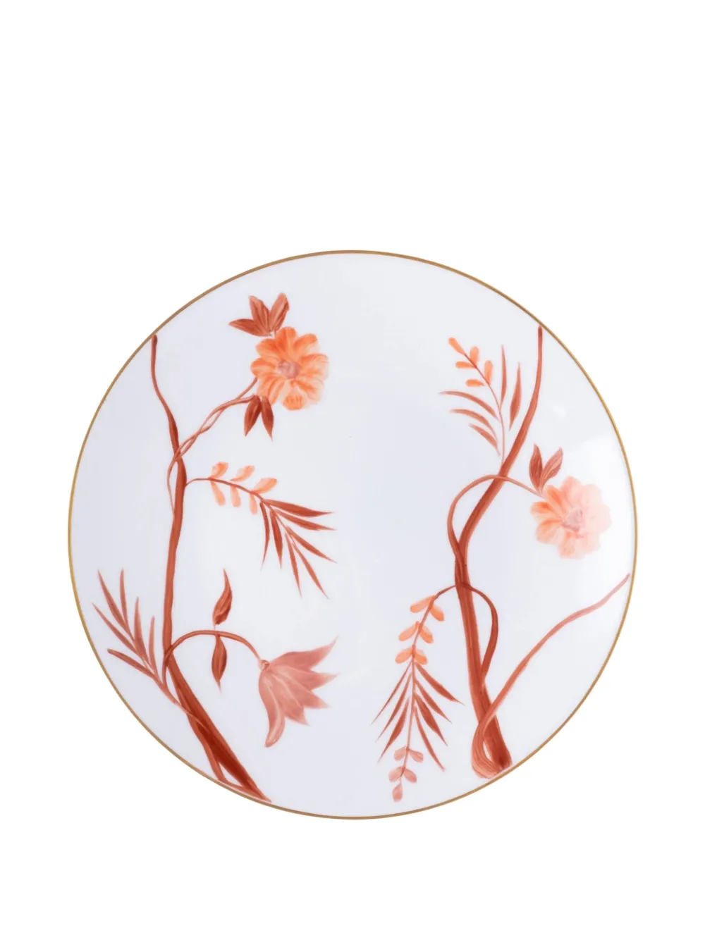 Marie Daage Bouquet De Vie Orange Dessert Plate (21cm) In White