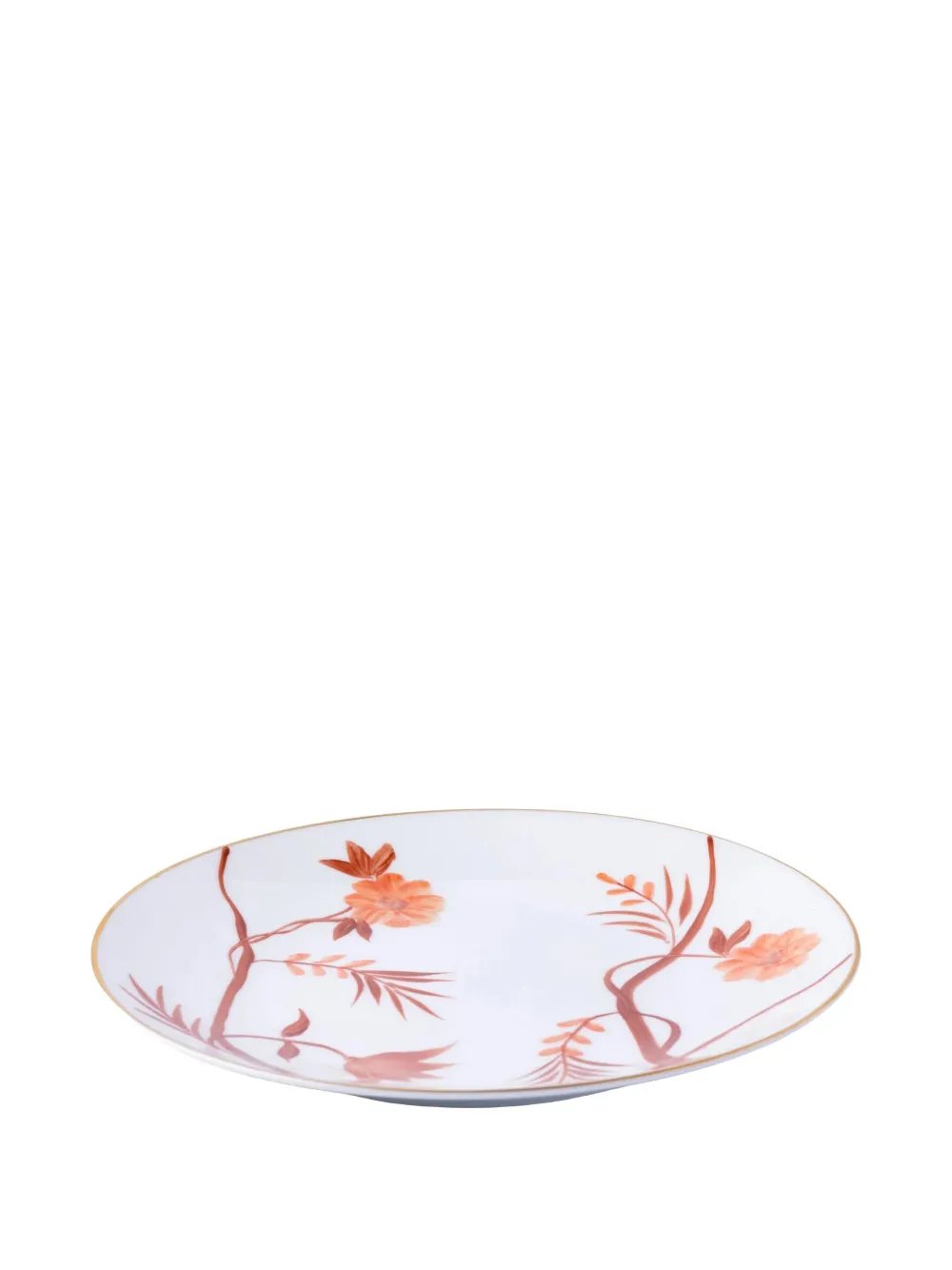 Marie Daage Bouquet De Vie Orange Dessert Plate (21cm) In White