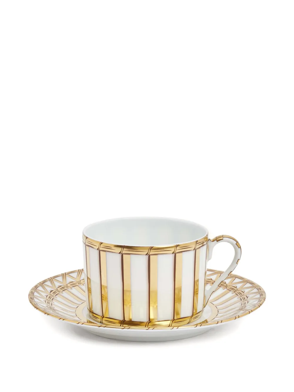 Pinto Paris Vannerie Tea Cup And Saucer In Gold