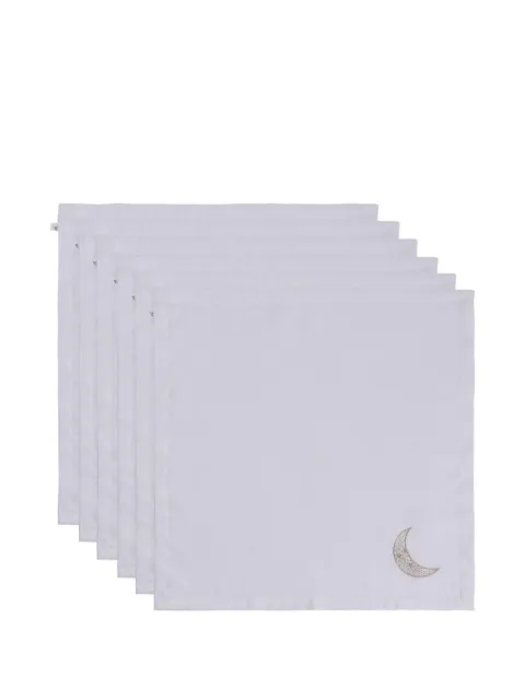 CATHERINE DENOUAL Crescent embroidered napkin (set of six)