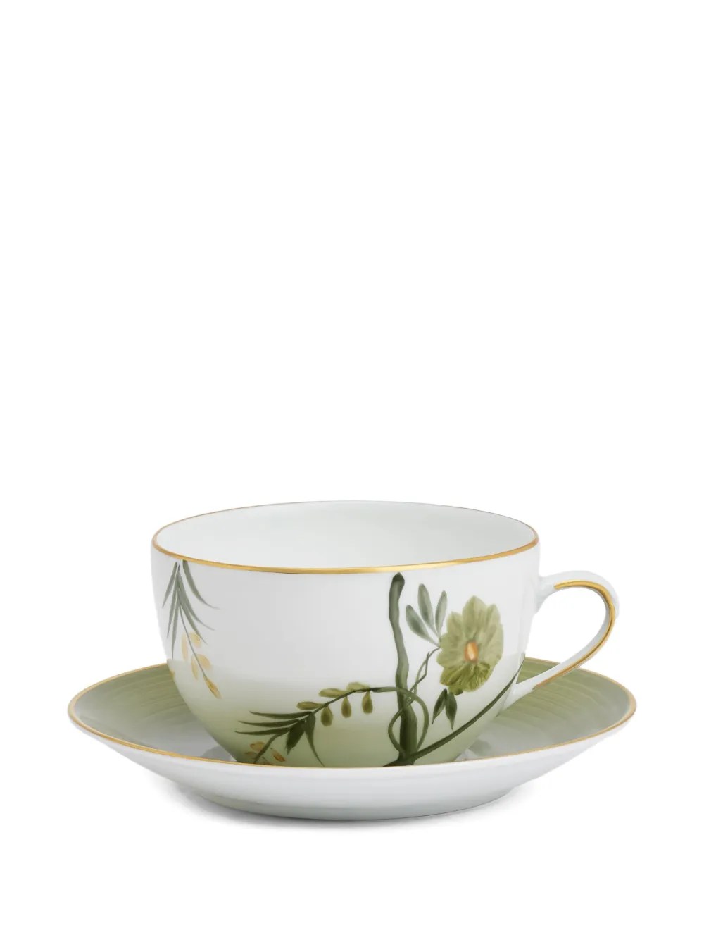 Marie Daage Bouquet De Vie Cup And Saucer (8.5cmx17cm) In Green