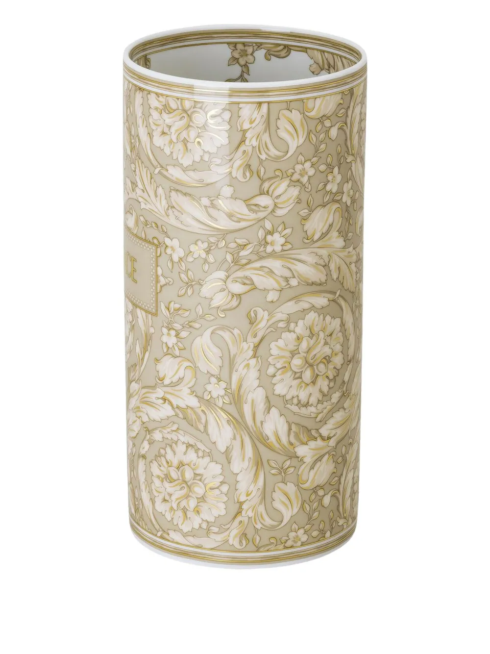 Versace Home Barocco vaas met bloemenprint (25 cm x 12 cm) - Beige
