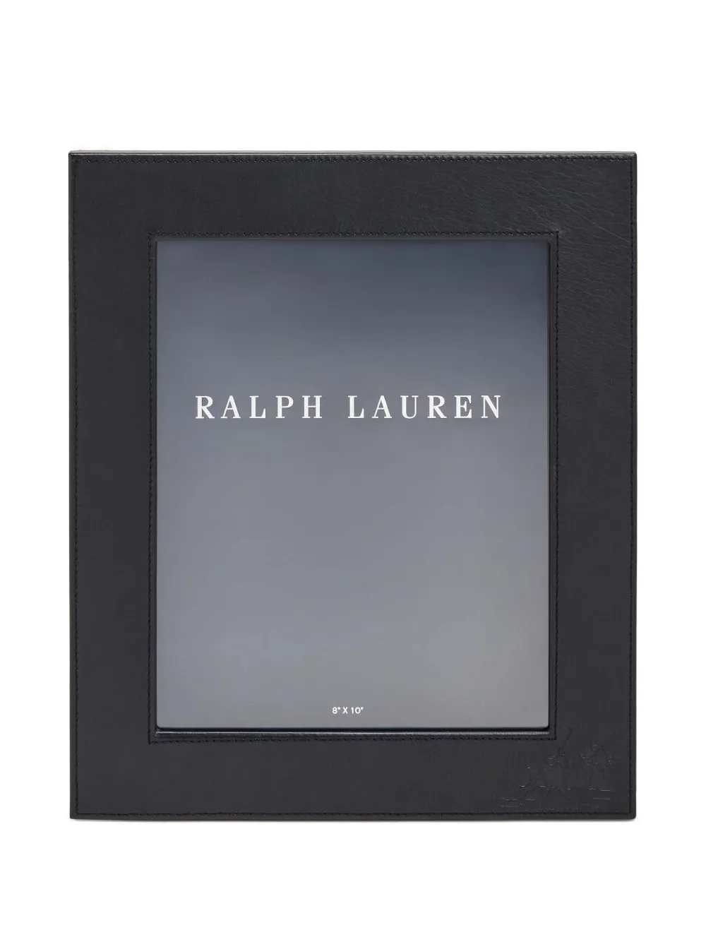 Ralph Lauren Penthouse Garrett Debossed Leather Frame (20cm X 25cm) In Black