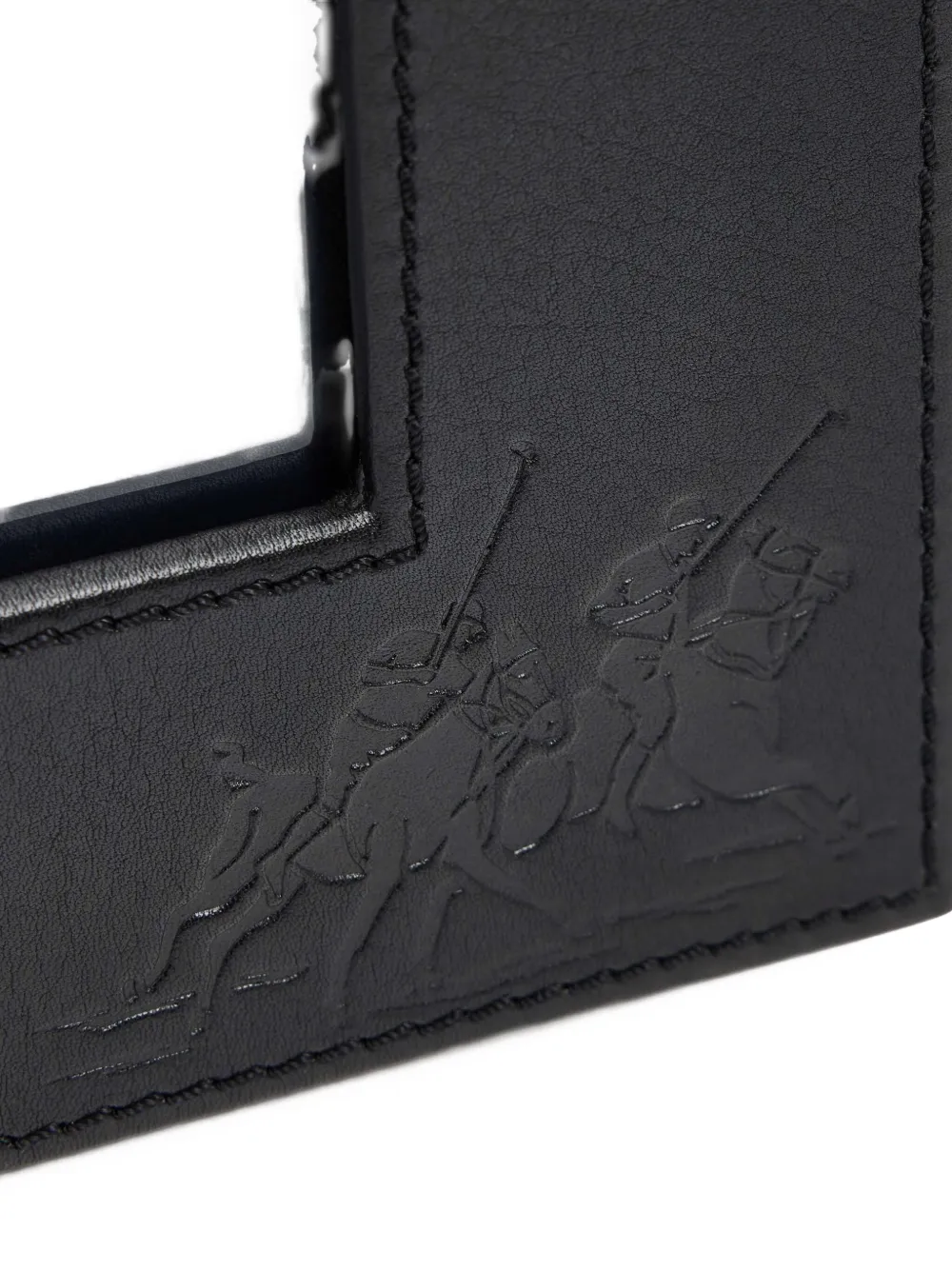 Ralph Lauren Penthouse Garrett Debossed Leather Frame (20cm X 25cm) In Black