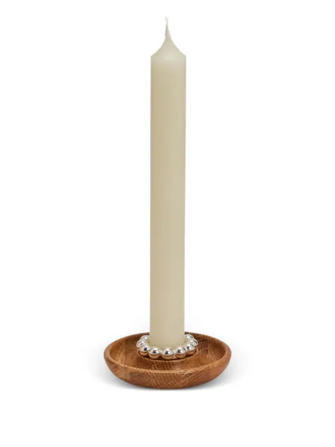 Christofle  perles beaded oak candle holder (8cm)