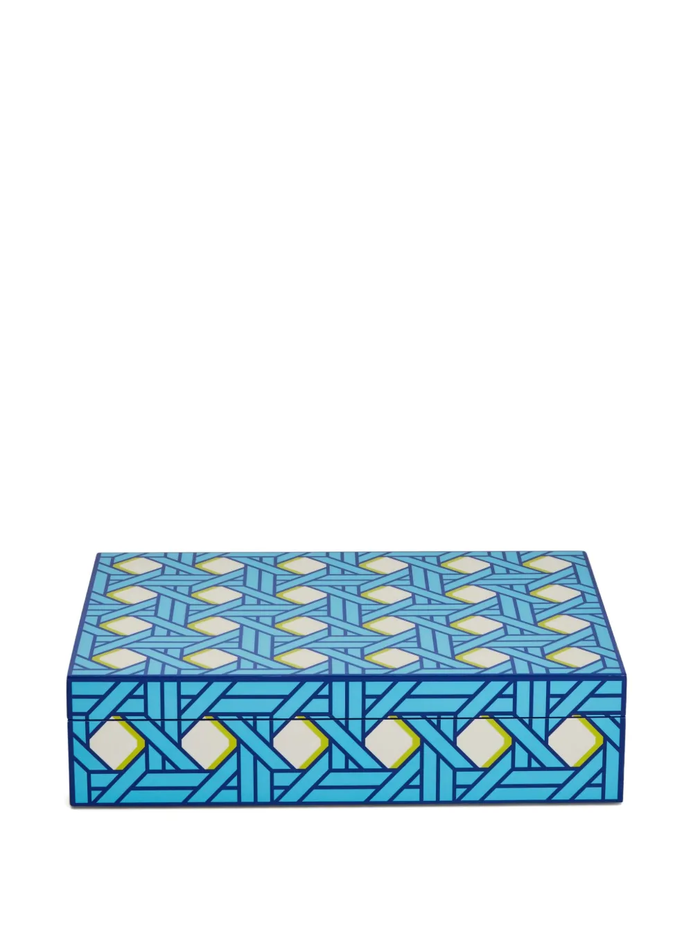 Jonathan Adler large basketweave decorative box (30cm x 20cm) | Blue | Image 1