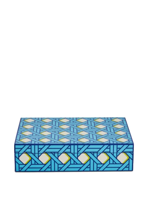 Jonathan Adler علبة ديكور 'باسكيت ويف' كبيرة (30 سم × 20 سم)