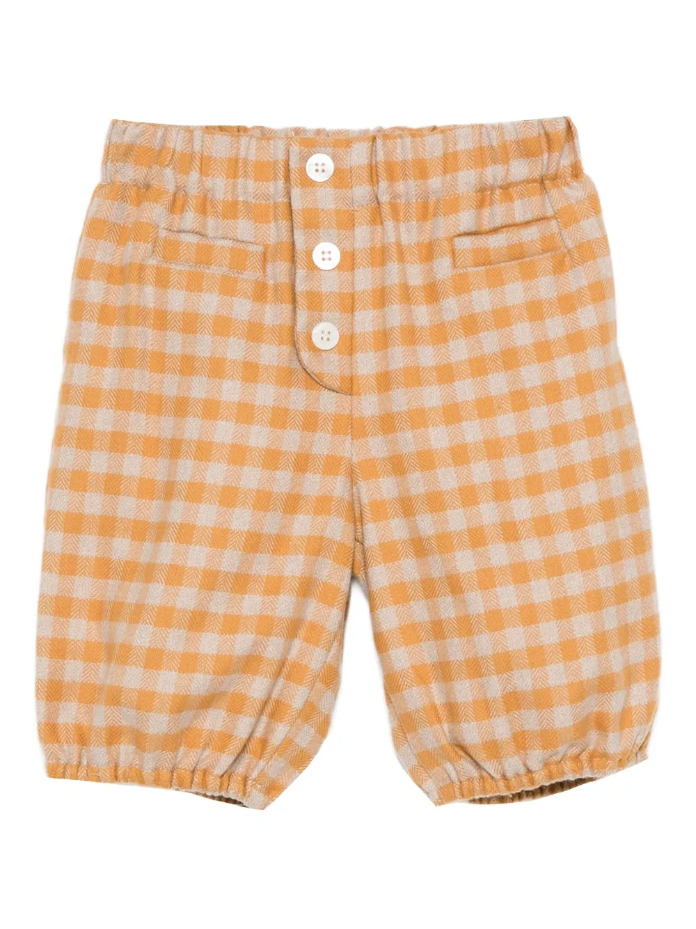 La Stupenderia button-fastening checked shorts | Orange | Image 1
