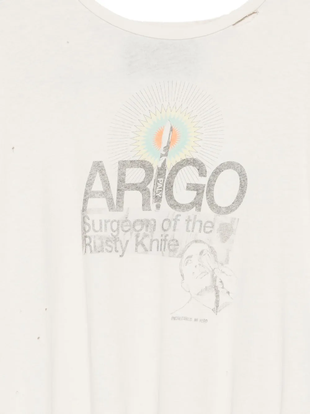 Paly T-shirt met ronde hals en grafische print Beige