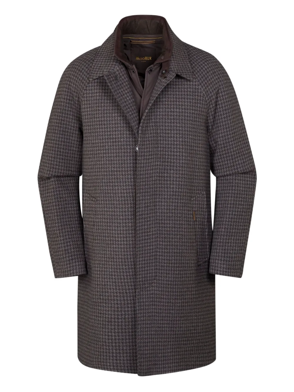 Moorer Marden-H-Pp houndstooth collared coat | gris | Image 1