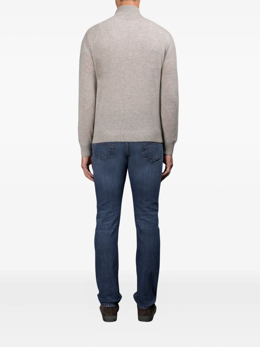 Moorer Osmund-cws Zip-neck Sweater In Gray
