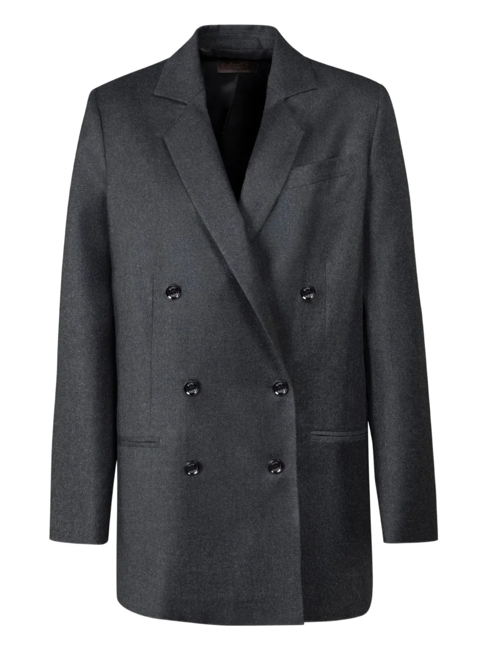 Moorer Saphira-lxw Double-breasted Blazer In Gray